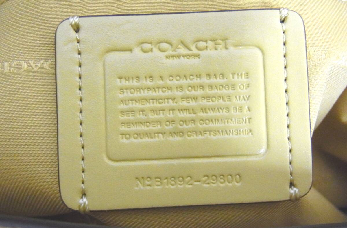 極美品 COACH コーチ トートバッグ レザー 春色バッグ くしゅっと マカロンカラー イエロー系 大容量 B1892-29800 レディース 保存袋付き の画像8