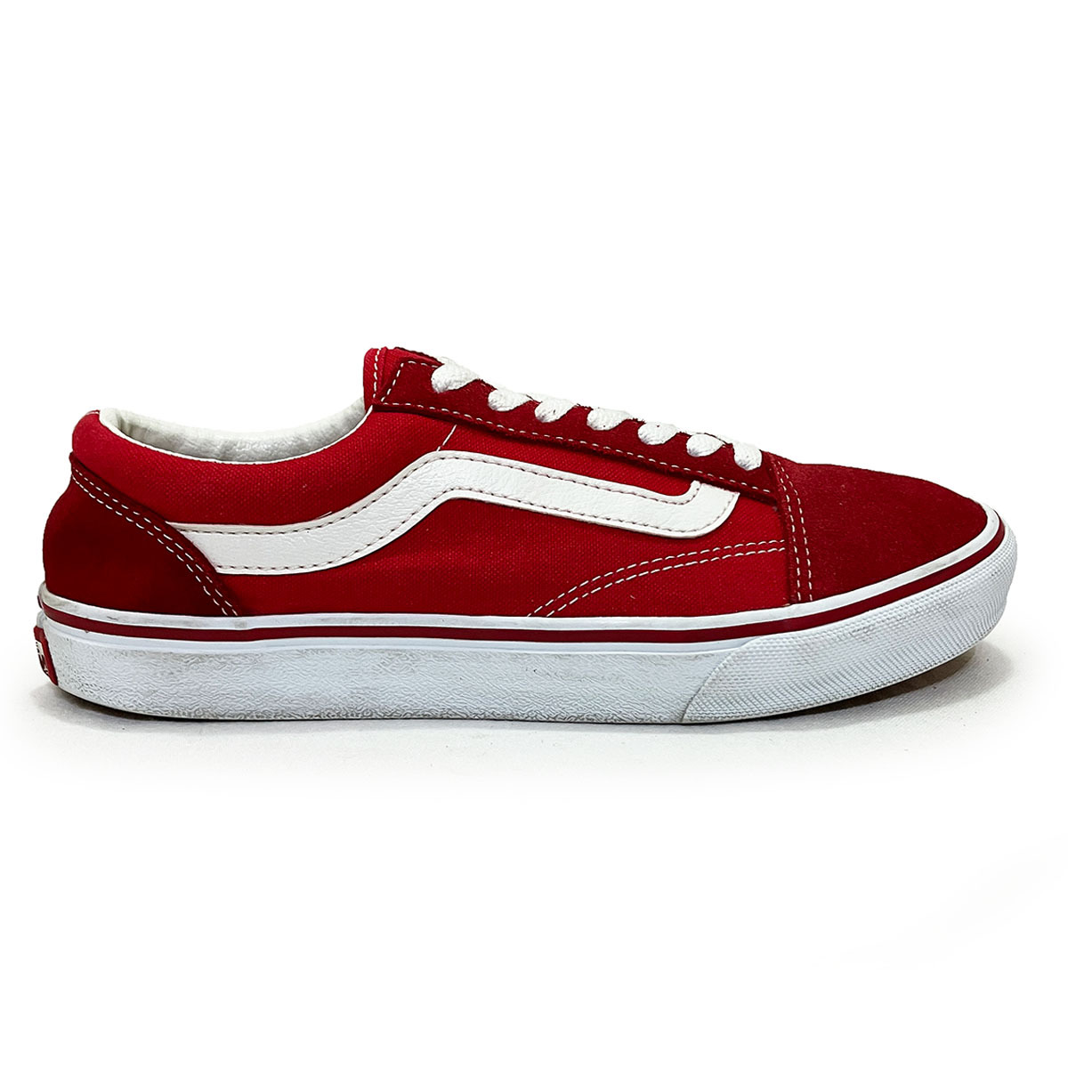 ヴァンズ バンズ オールドスクール レッド スウェード キャンバス 25.5cm VANS OLD SKOOL 正規品 本物 ウルトラクッシュ カジュアル 赤_画像10