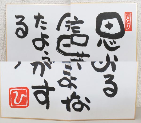 A011★斎藤一人 さいとうひとり ひとりさん 思いやりのある言葉っていいよな 〜 色紙 印刷物? 現状品★04_画像2