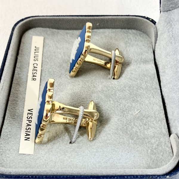 1円〜 【新品・未使用】Wedgwood ウェッジウッド カフスボタン アクセサリー 箱付き ゴールドカラー アクセサリー メンズ ファッション