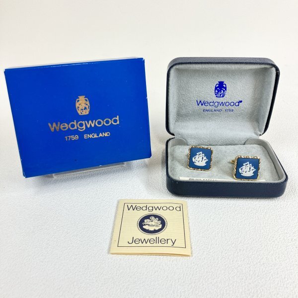 1円〜 【新品・未使用】Wedgwood ウェッジウッド カフスボタン アクセサリー 箱付き ゴールドカラー アクセサリー メンズ ファッション