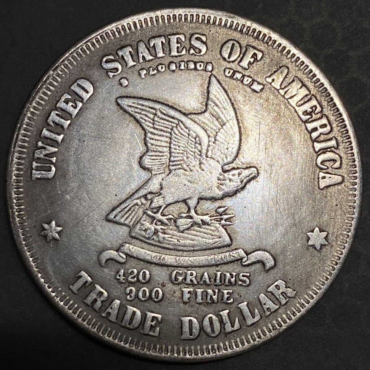 銀貨 1873年 1ドル 26.83g アメリカダラー自由の女神 イーグル 1円銀貨 貿易銀 古銭 硬貨 コイン 蔵品 の画像2