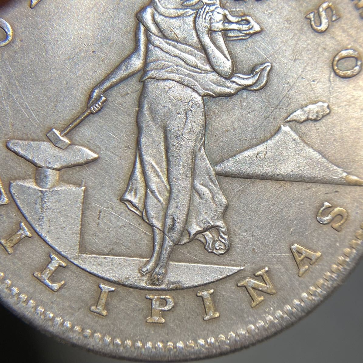 米領フィリピン古銭 約21.48g 1ペソ銀貨 一円貨幣 硬貨骨董品コインコレクション の画像4