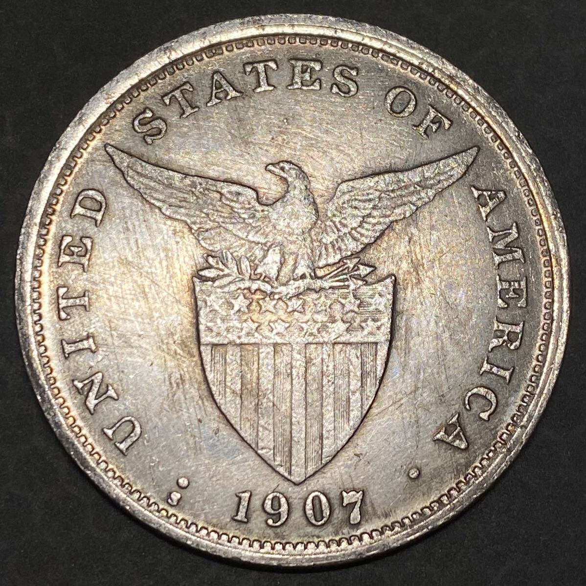 米領フィリピン古銭 約21.48g 1ペソ銀貨 一円貨幣 硬貨骨董品コインコレクション の画像2