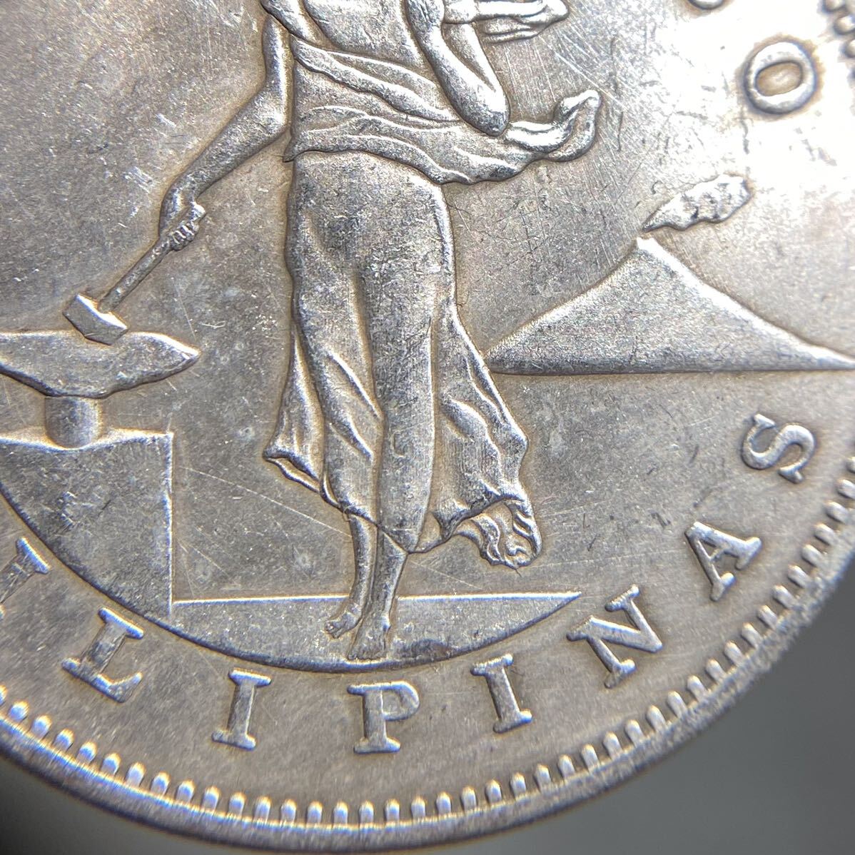 米領フィリピン古銭　約22.62g 1ペソ銀貨　1906 一円貨幣　硬貨骨董品コインコレクション _画像4