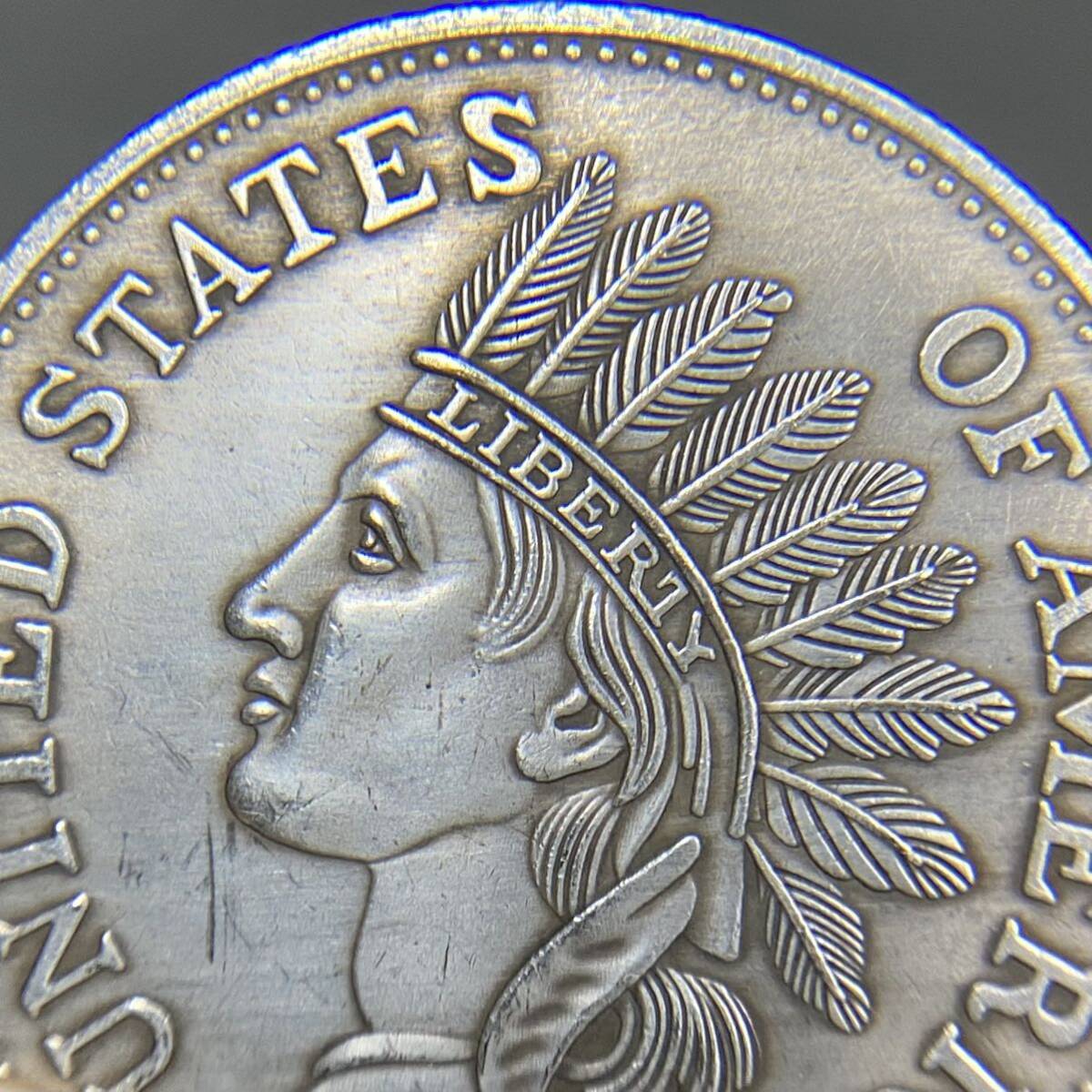 アメリカ古銭 約20.53g アメリカ先住民ヘッド 1851 一円貨幣 硬貨骨董品コインコレクションの画像3