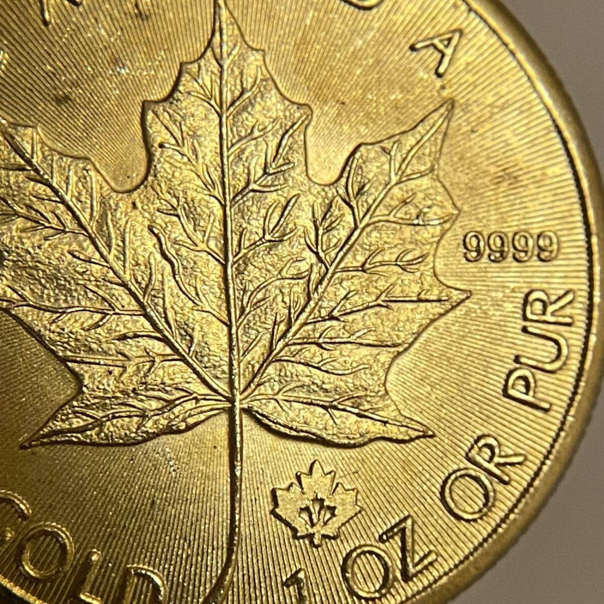 金貨 カナダ古銭 メープル金貨 参考品 約10.28g 2021 一円貨幣 硬貨骨董品コインコレクションの画像3