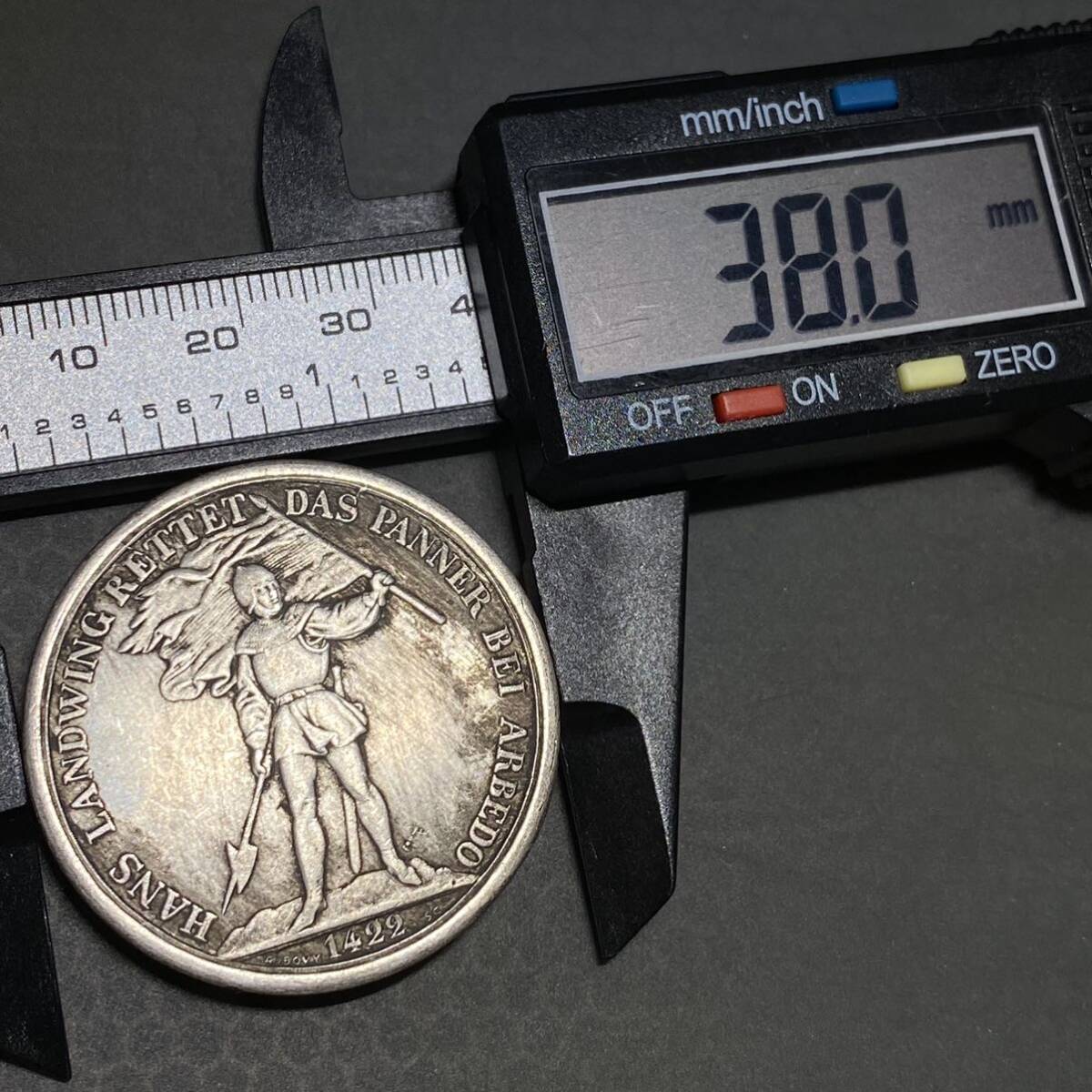 スイス古銭 狩猟祭記念銀貨 約26.80g 1422年銘 5フラン 一円貨幣 硬貨骨董品コインコレクション の画像7