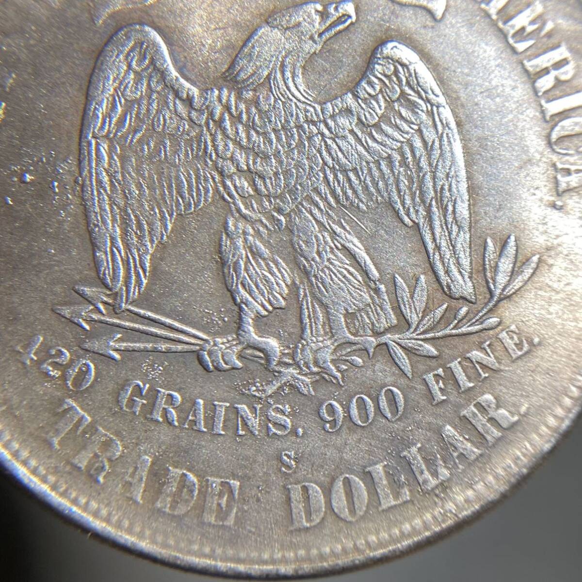 アメリカ古銭 貿易ドル 約21.88g 1879s 13つ星 リバティ 一円貨幣 硬貨骨董品コインコレクションの画像5