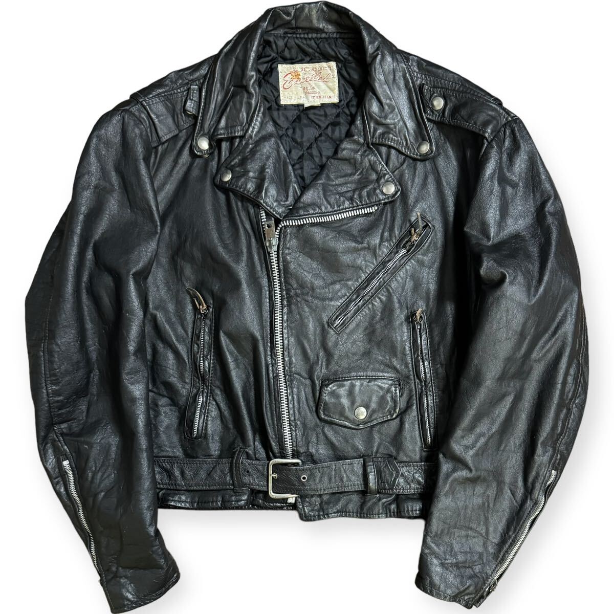 RAMONES着用 Excelled 70s 80s USA製 Vintage ダブルライダース RAMONES着用 Excelled 70s 80s USA製 Vintage ダブルライダース