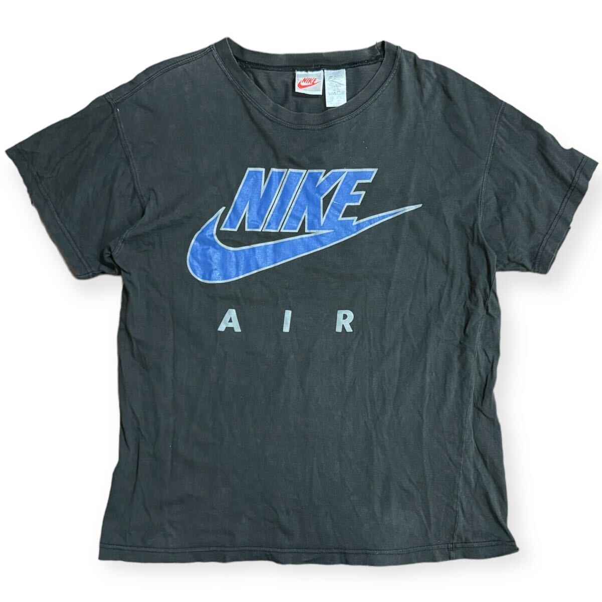 OLD NIKE 90s 00s 銀タグ スウォッシュ Tシャツ ブラック Mサイズ フェード 褪せ黒_画像1