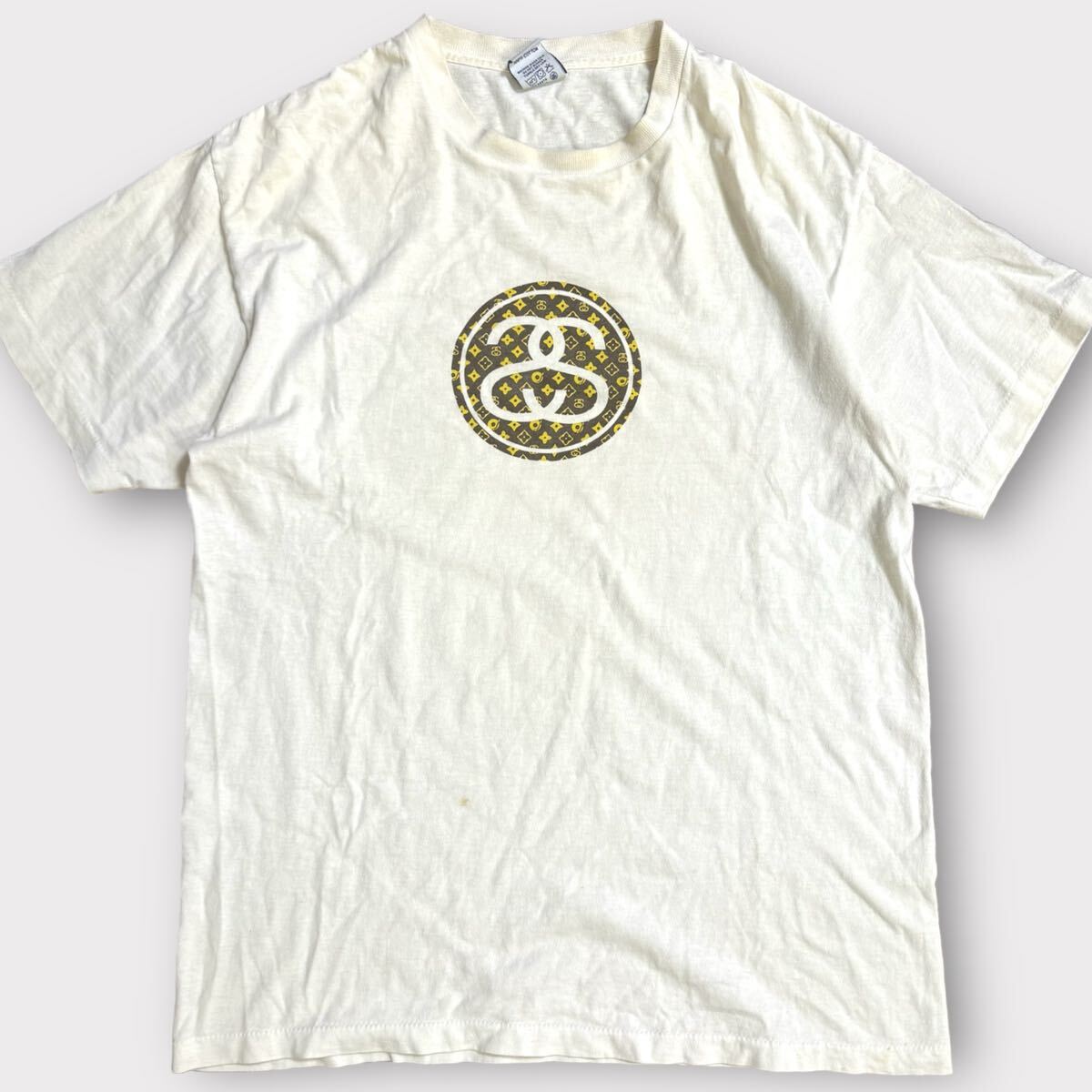 OLD STUSSY 90s USA製 シャネルロゴ モノグラム Tシャツ Lサイズ OLD STUSSY 90s USA製 シャネルロゴ モノグラム Tシャツ Lサイズ