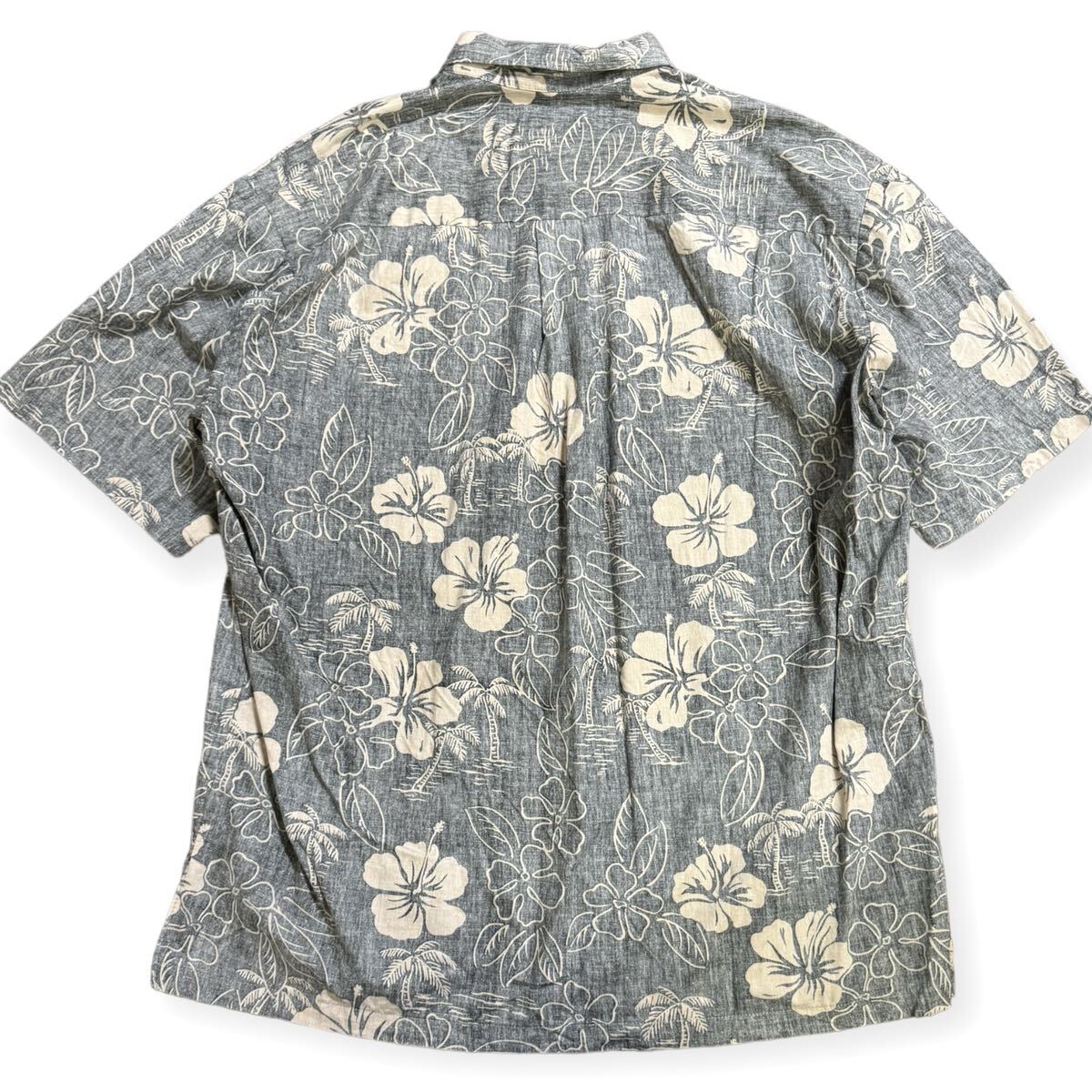 TORI RICHARD USA製 ハワイアンシャツ Lサイズ 半袖 グレー_画像3