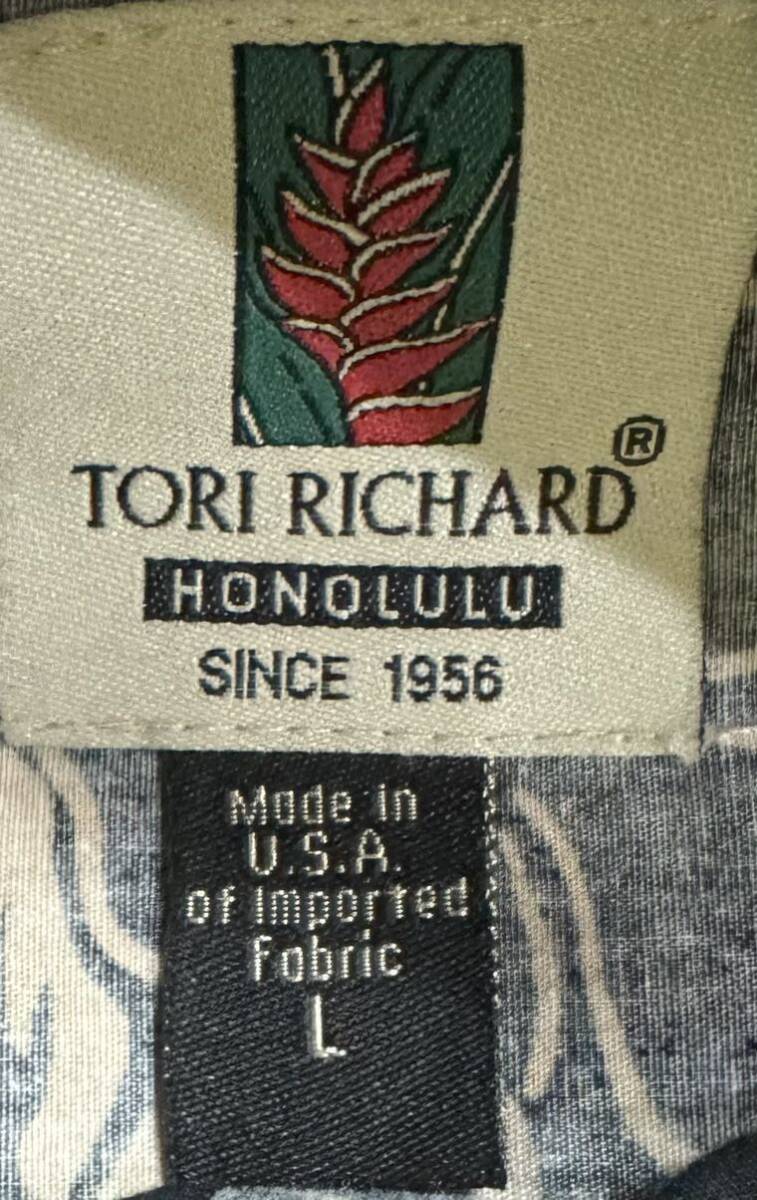 TORI RICHARD USA製 ハワイアンシャツ Lサイズ 半袖 グレー_画像8