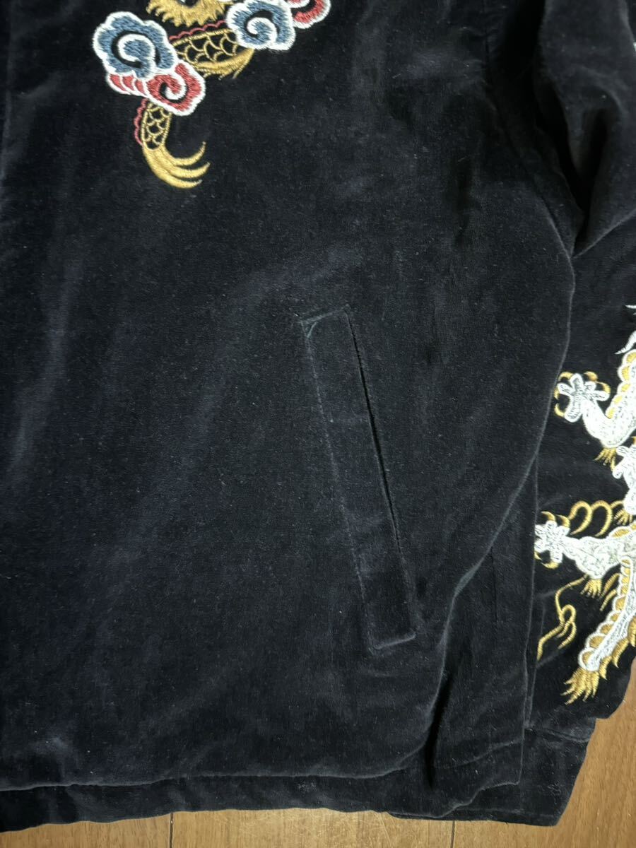  роскошный все вышивка другой . Hsu алый a жакет Japanese sovenir jacket черный б/у одежда дракон .
