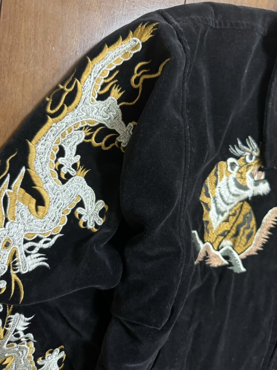  роскошный все вышивка другой . Hsu алый a жакет Japanese sovenir jacket черный б/у одежда дракон .