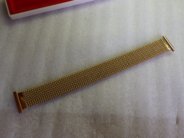 未使用　エルミテックス　14-18ｍｍ　スペア管付　伸縮　時計ベルト　金色　イタリア製　ｚ041713_画像2