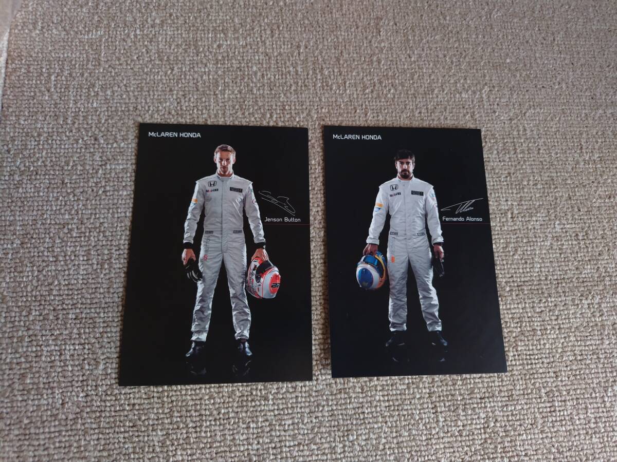 F1 マクラーレン　ホンダ　アロンソ　バトン　カード　2枚セット_画像1
