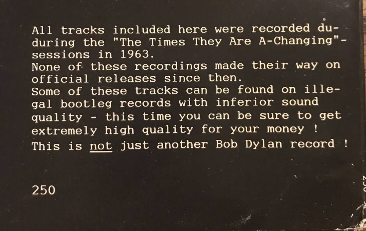 ■BOB DYLAN ■ボブディラン■Only A Hobo / 1LP / “The Time They Are A-Changing” Sessions in 1963 / Excellent Studio Recordings /_画像4