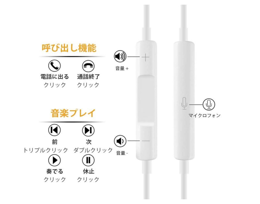 【2023新版 】 iPhone イヤホン 有線 イヤフォン 重低音 マイク付き 音量調節 通話対応 ヘッドホン 対応の画像4