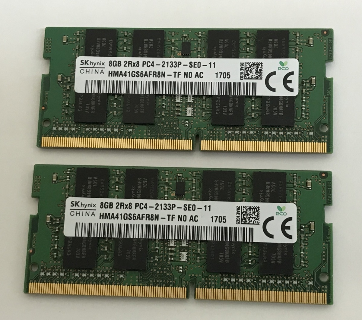 SK HYNIX PC4-2133 16GB 8GB 2枚で16GB DDR4 ノートパソコン用メモリ PC4-17000 8GB 2枚セット 260ピン 中古 RAM 動作確認済みの画像2