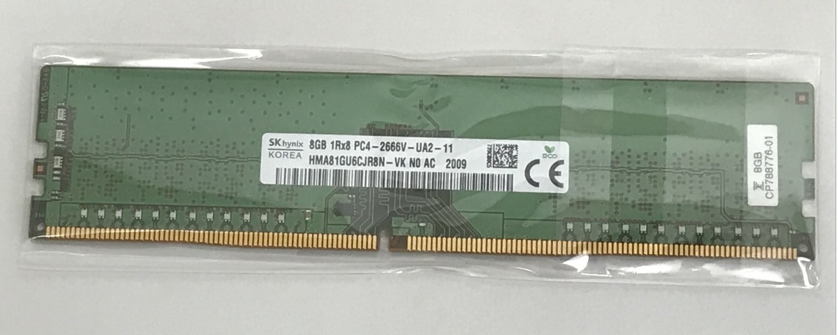 SK HYNIX 1Rx8 PC4-2666V-UA2-11 DDR4 2666V 8GB DDR4デスクトップ用メモリ 288ピン DDR4 PC4-21300 8GB DESKTOP RAMの画像1