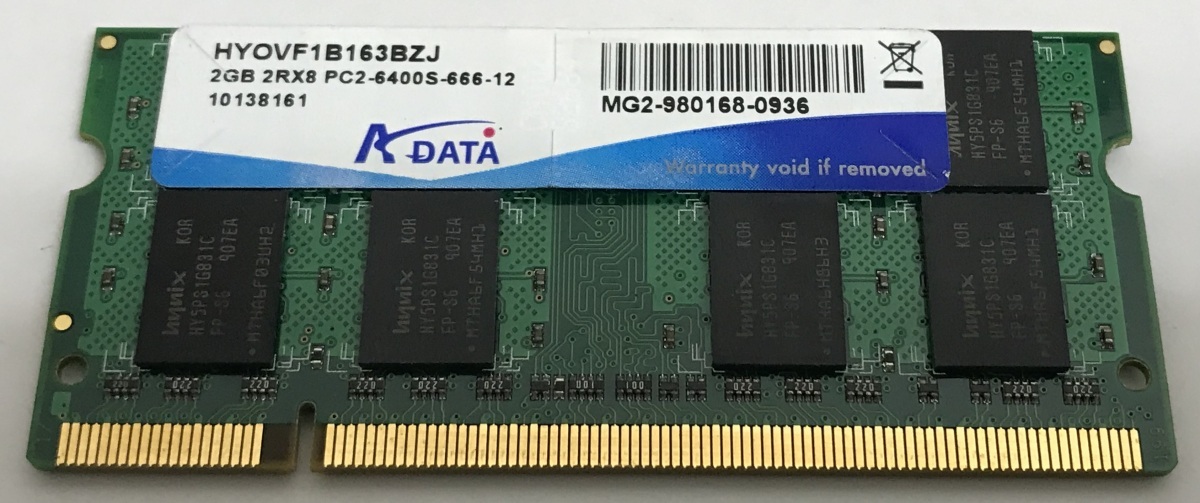 adata PC2-6400S 2GB DDR2-800 2GB DDR2ノートPC用 メモリ 中古 RAM 動作確認済みの画像1