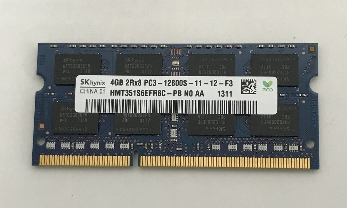 SK HYNIX 2Rx8 PC3-12800S 4GB DDR3 ノートパソコン用メモリ DDR3-1600 4GB LAPTOP-RAM 204ピン Non ECC メモリの画像2