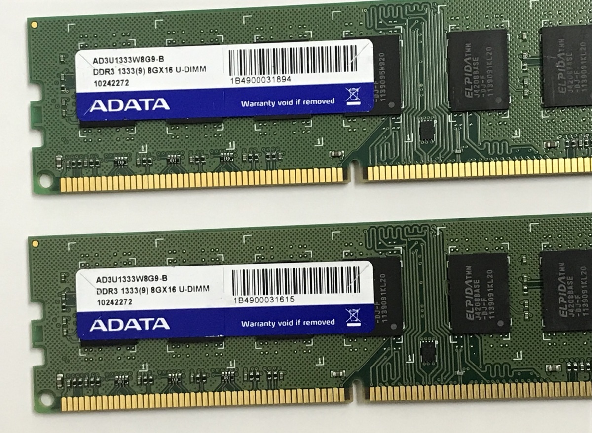 ADATA DDR3-1333 16GB 8GB 2枚で 16GB DDR3 デスクトップ用メモリ PC3-10600U 8GB 2枚で 16GB 240ピン DDR3 DESKTOP RAMの画像3