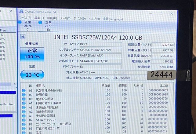INTEL SSD 530 120GB SSD120GB 2.5 SATA SSD 120GB 9.5MM 中古 使用時間4280時間の画像2