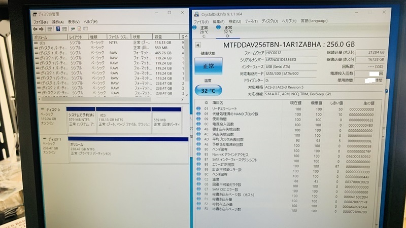 M.2 SATA SSD256GB MICRON MTFDDAV256TBN M.2 SSD SSD256GB M.2 256GB MGF 2280の画像3