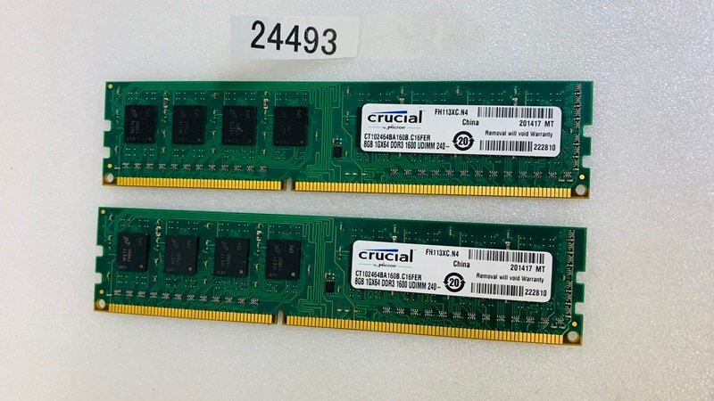 CRUCIAL PC3-12800U 16GB 8GB 2枚 16GB DDR3 デスクトップ用 メモリ DDR3-1600 8GB 2枚 240ピン ECC無し PC3 12800 16GB DDR3の画像1