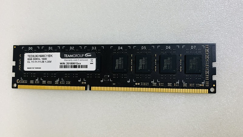 TEAMGROUP PC3L-12800U 8GB デスクトップ用 メモリ DDR3L 1600 8GB 240ピン ECC無し DDR3L DESKTOP RAM 中古の画像1