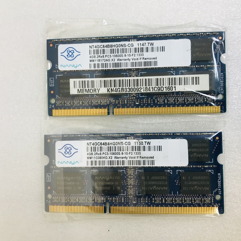NANYA 2RX8 PC3-10600S 4GB 2枚組 1セット 8GB DDR3ノート用 メモリ 204ピン DDR3-1333 4GB 2枚 8GB DDR3 LAPTOP RAMの画像1