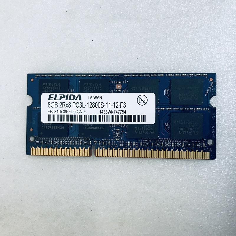 ELPIDA PC3L-12800S 8GB DDR3L ノートPC用 メモリ 204ピン ECC無し DDR3L-1600 8GB DDR3L LAPTOP RAM_画像1