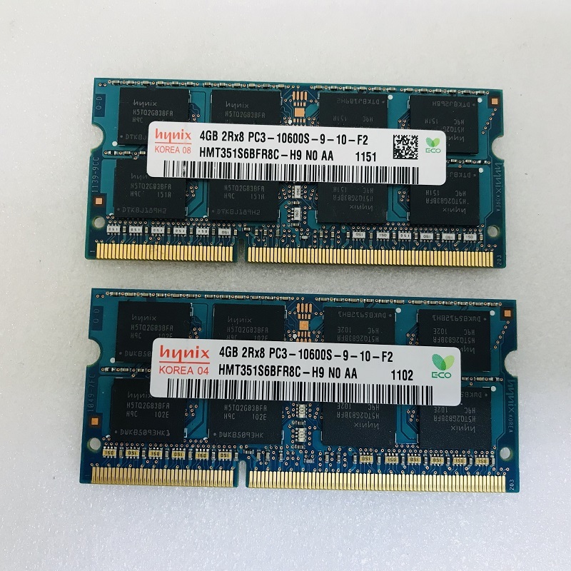 HYNIX 2Rx8 PC3-10600S 4GB 2枚組 1セット 8GB DDR3ノート用 メモリ 204ピン DDR3-1333 4GB 2枚 8GB DDR3 LAPTOP RAM_画像3