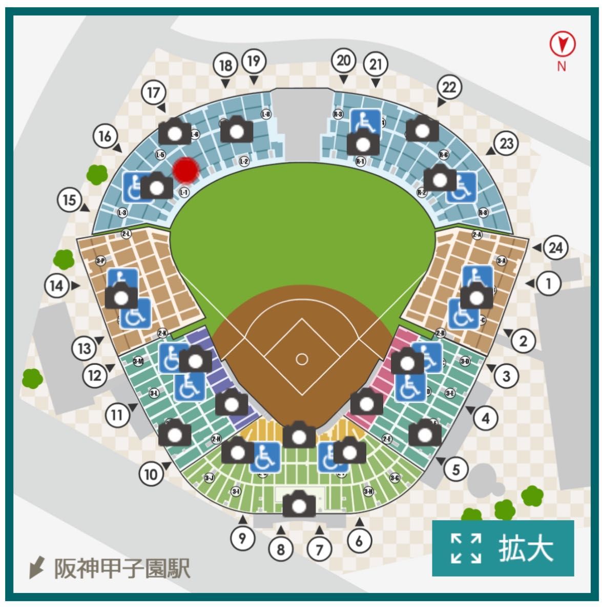 6月26日(水) 阪神VS中日 レフト外野指定席 １枚
