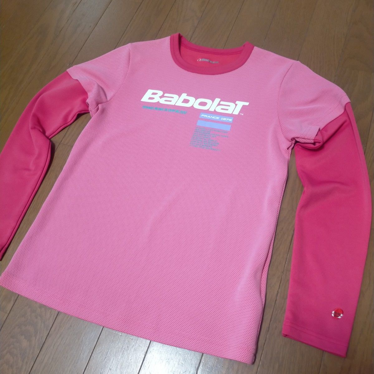程度極上  デサント製 Babolat バボラ  機能性 長袖 プラティクス  アスリート シャツ