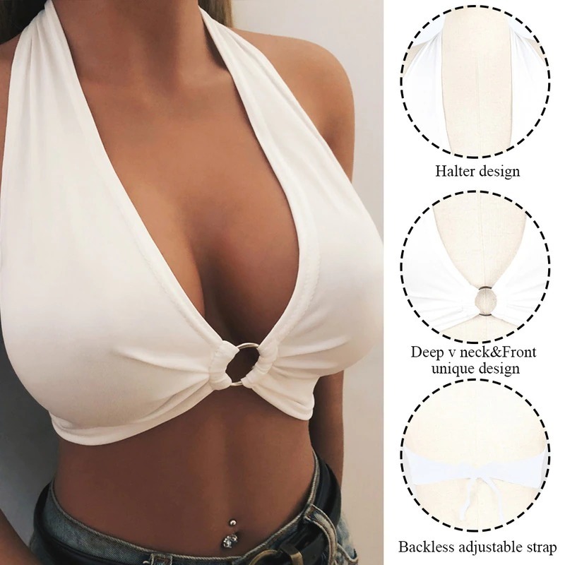  postage 200 jpy 2 point eyes 100 jpy * micro Mini shirt halter-neck exposure ......T tube top t263w
