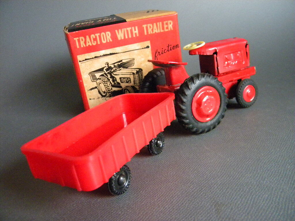 当時物 ★★TRACTOR WITH TRAILER 日本製サンエス !! 作動良好 トラクター＆トレーラー 建設機械「定形外LP可」★★未使用 デッドストック1の画像7