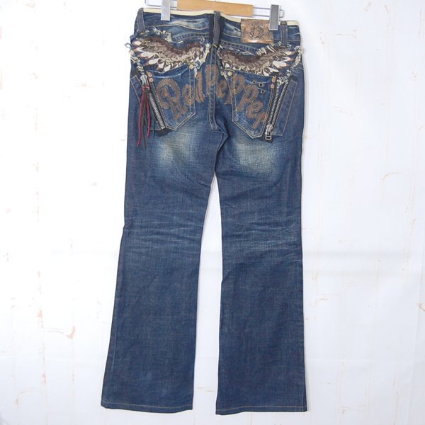  красный перец RED PEPPER# Denim брюки ботинки cut вышивка #28# индиго *NK4328107