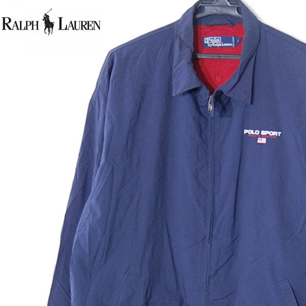 ポロ ラルフローレンPolo by Ralph Lauren■ジップアップジャケット ブルゾン 裏起毛　POLO SPORT■L■ネイビー ※NK4328179_画像1