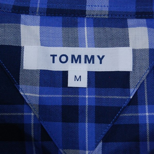  Tommy TOMMY# cotton long sleeve shirt check pattern the back side big .... Tommy Hilfiger TOMMY HILFIGER#M# blue group *NK4328322