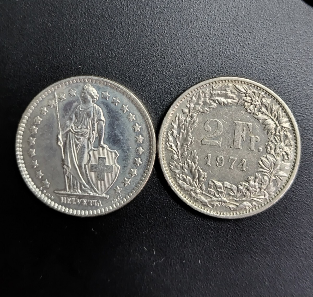 5694  スイス  2フラン硬貨 8枚  年号無選別の画像2