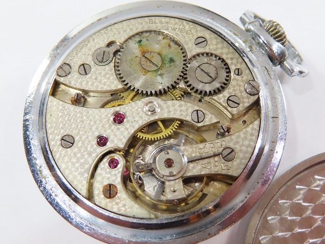 不動ジャンク 古いスイスの手巻懐中時計 エリダ アンティークの画像4