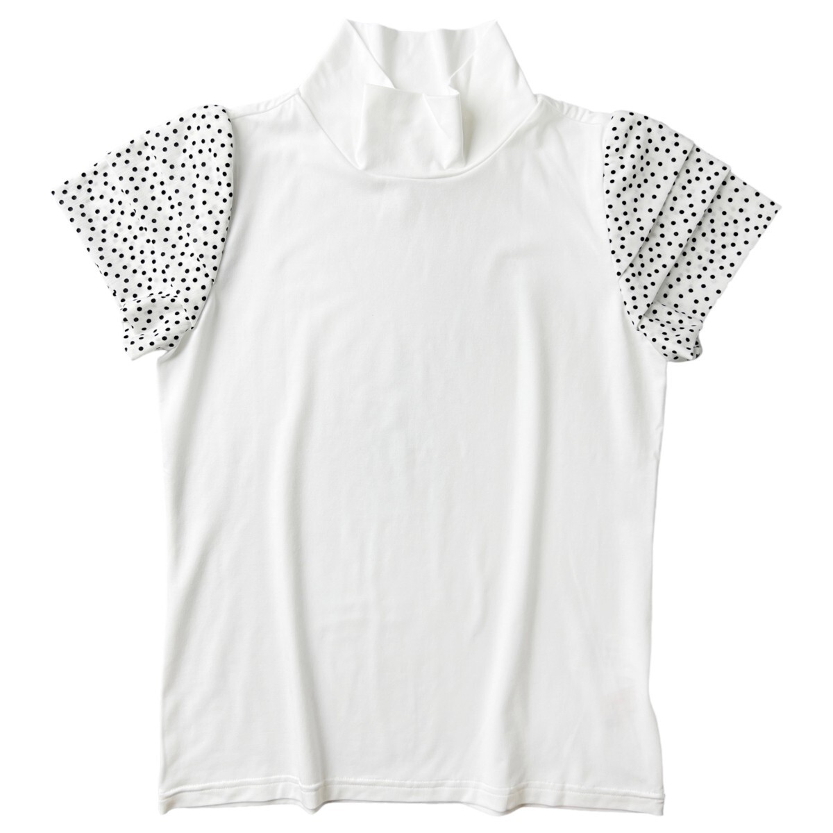 Mieko Wesako Noisy Noisy Noisy Swarovski Рубашка с коротким рукавом и высоким воротником 38 (M) Женская белая одежда для гольфа