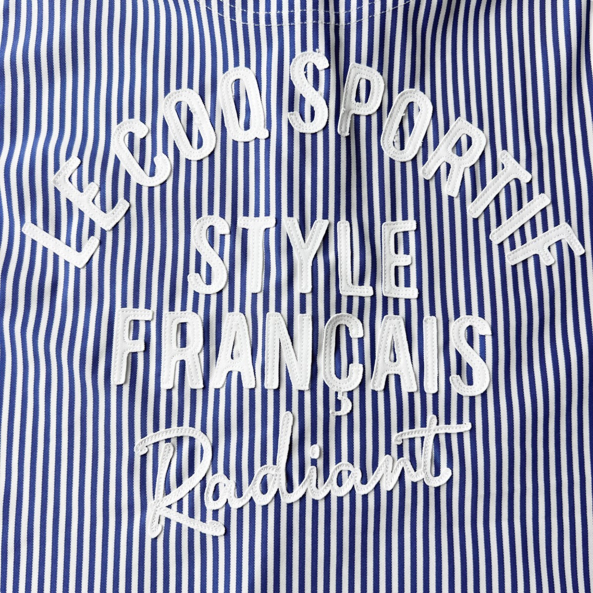  прекрасный товар le coq sportif GOLF Le Coq Golf / короткий рукав кнопка down рубашка-поло / M размер женский / белый синий полоса рисунок Golf одежда 