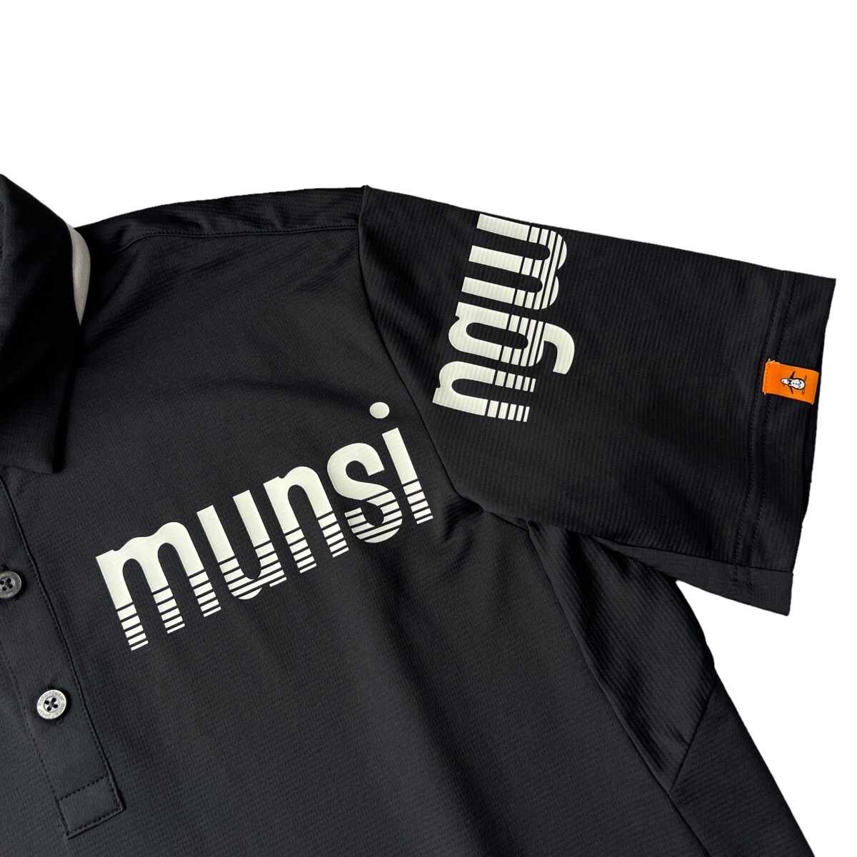 2022年モデル Munsingwear マンシングウェア / ドライ ストレッチ 半袖 ポロシャツ トップス / メンズ L サイズ 黒 吸汗速乾 ゴルフウェア_画像6