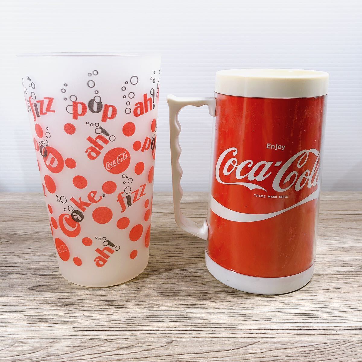 コカコーラ Coca-Cola ジョッキ タンブラー プラスチック カップ コップ 海外 アメリカン 昭和レトロ レトロ レトロ雑貨 ヴィンテージ_画像3