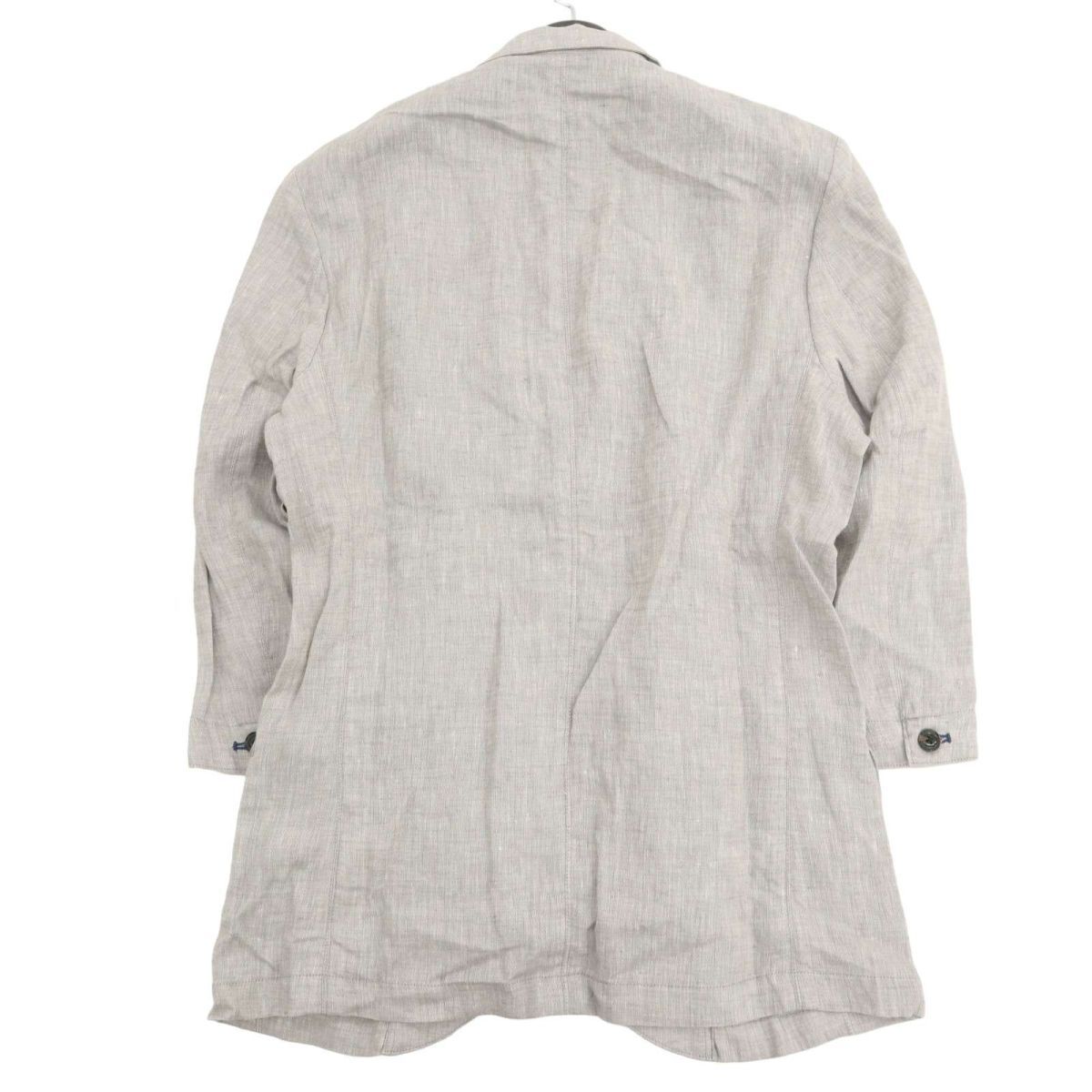 MK HOMME ミッシェルクラン オム 春夏 7分袖 【麻100%★リネン】 2B テーラード ジャケット Sz.48　メンズ　C4T02766_3#M_画像4